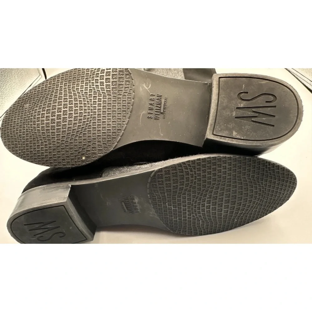 Stuart Weitzman Black & Gray 50/50 Textured Boots•Dark Academia•Steam Punk•Edgy - Picture 5 of 16